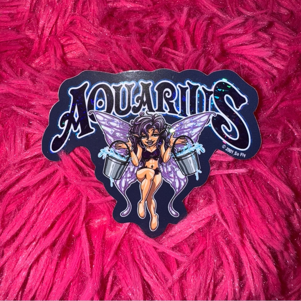 vintage aquarius fairy vending machine sticker